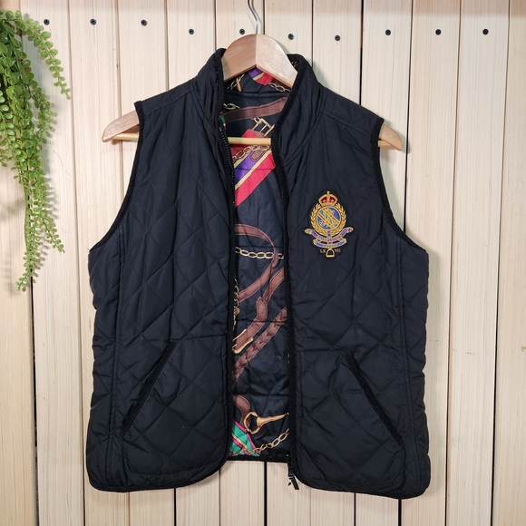 Ralph Lauren LRL Reversible Womens Vest. Vintage Size M Equestrian Horse Bit - Picture 5 of 14